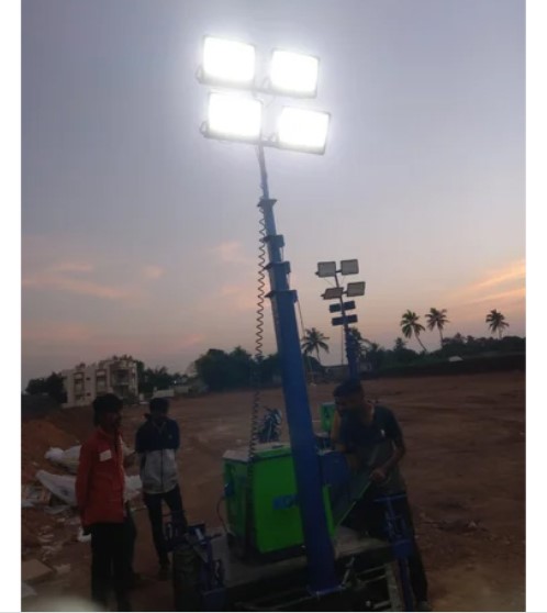 5 KVA Mobile Light Towers Generator – Portable Lighting Tower with Generator, High Brightness Outdoor Illumination, Ideal for Construction, Road Work & Events